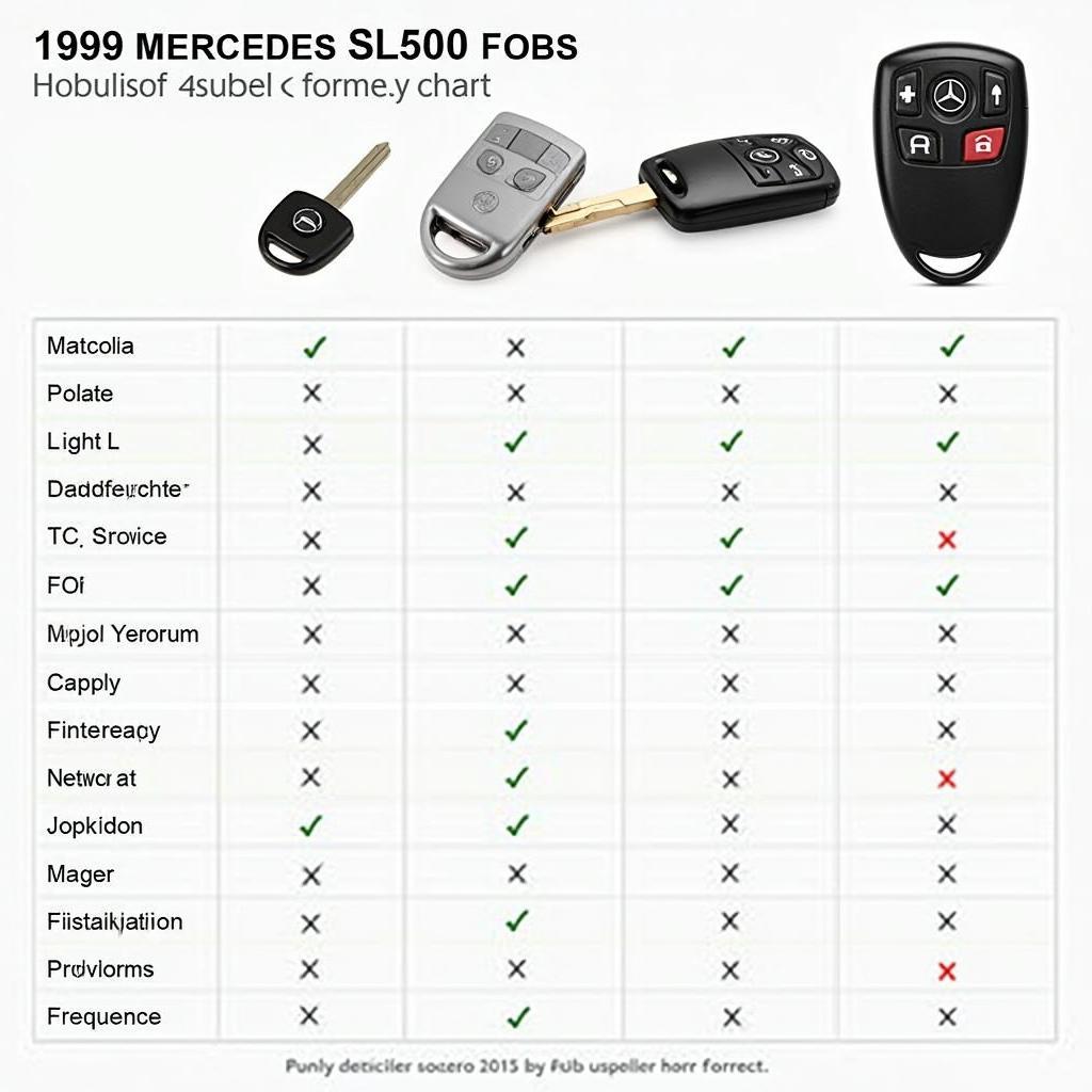 1999 Mercedes SL500 Key Fob Types and Compatibility