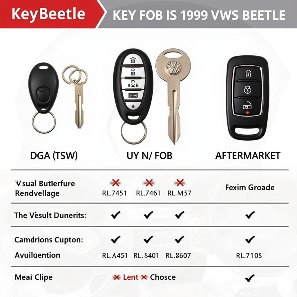 1999 VW Beetle Key Fob Types - OEM vs. Aftermarket