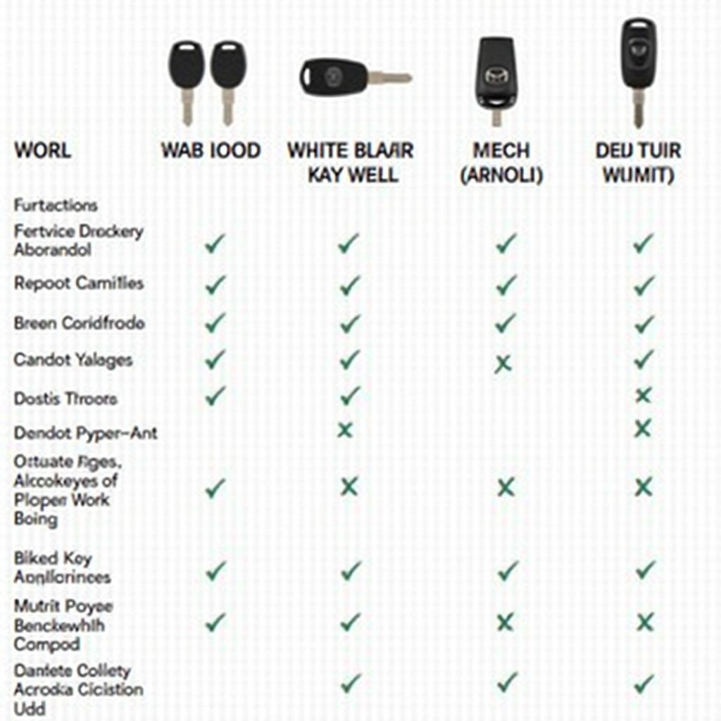 Comparing Different Key Fob Types for the 2001 Mazda Millenia