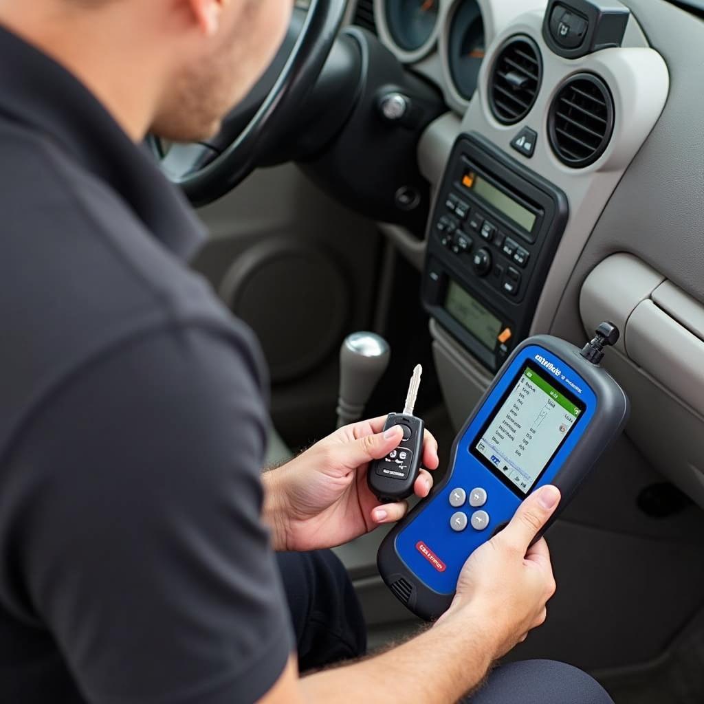 Programming a 2001 Chrysler PT Cruiser key fob using a professional diagnostic tool