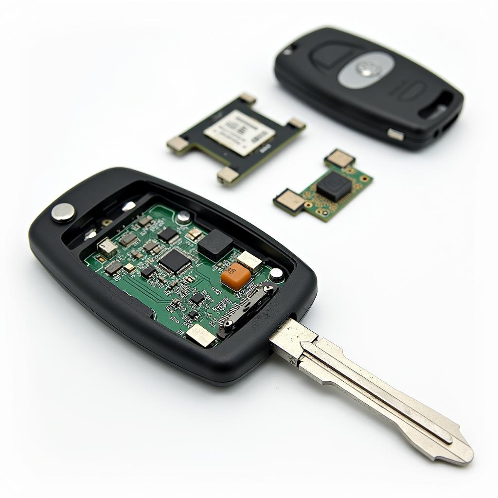 2004 VW Golf Key Fob Components: Internal Circuitry, Battery, Transponder Chip