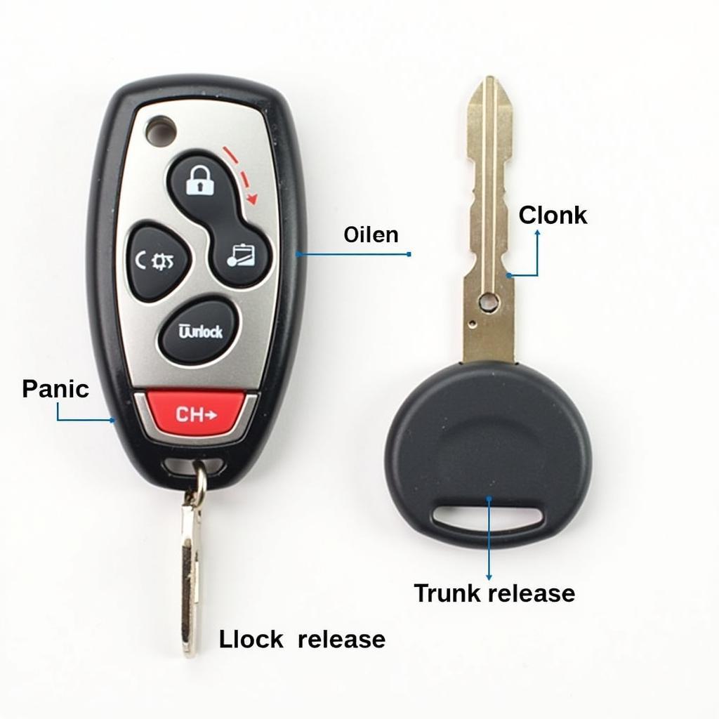 2005 Chrysler Crossfire Key Fob Functions: Lock, Unlock, Panic, and Trunk Release