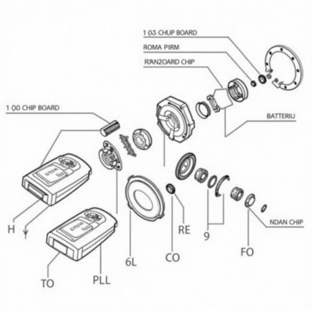 2005 Chrysler Pacifica Key Fob Components Exploded View