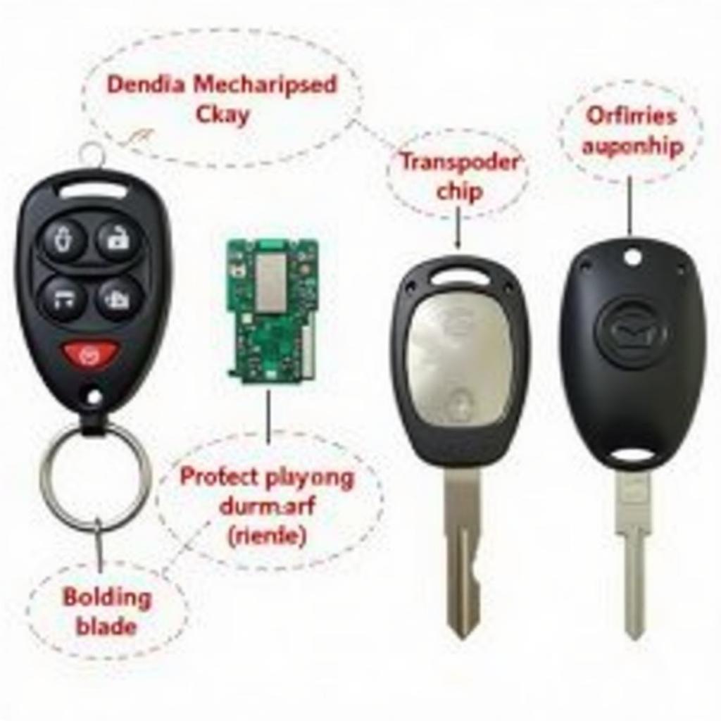 Key Fob Components of a 2006 Mazda 3