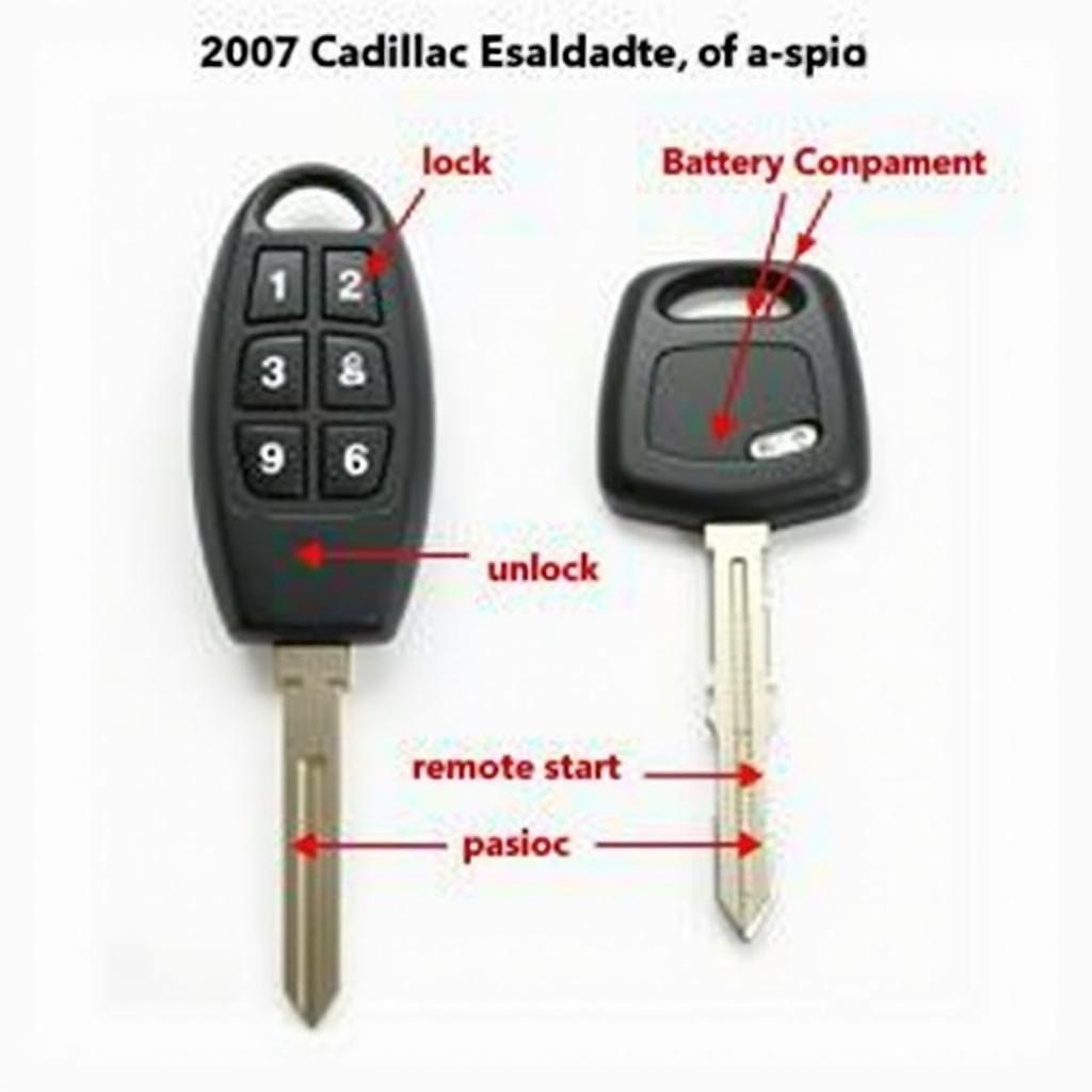 2007 Cadillac Escalade Key Fob Functions: Lock, Unlock, Remote Start, Panic Alarm