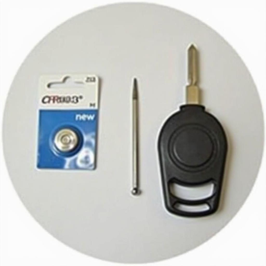 Tools Needed for a 2007 Chevy Aveo Key Fob Battery Replacement - Flathead Screwdriver and CR2032 Battery