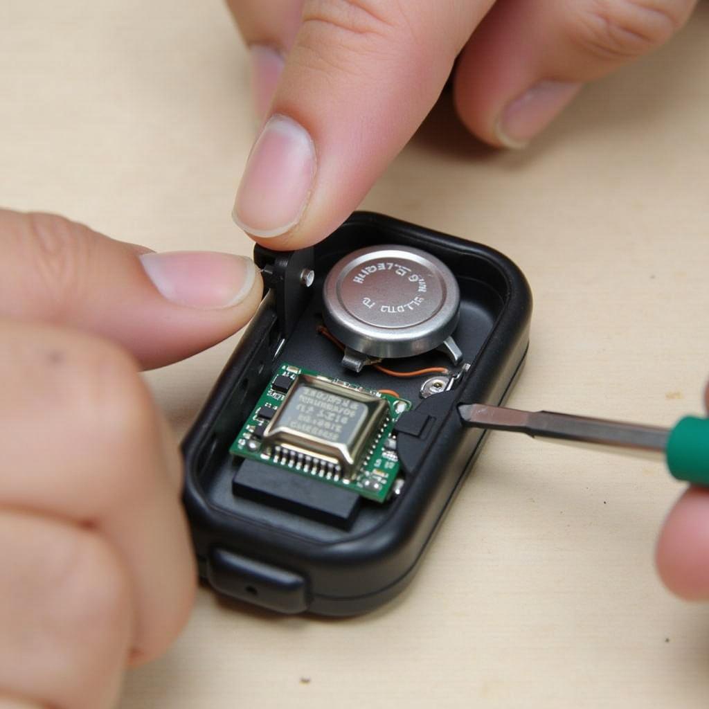 Opening the key fob casing of a 2007 Chevy Silverado