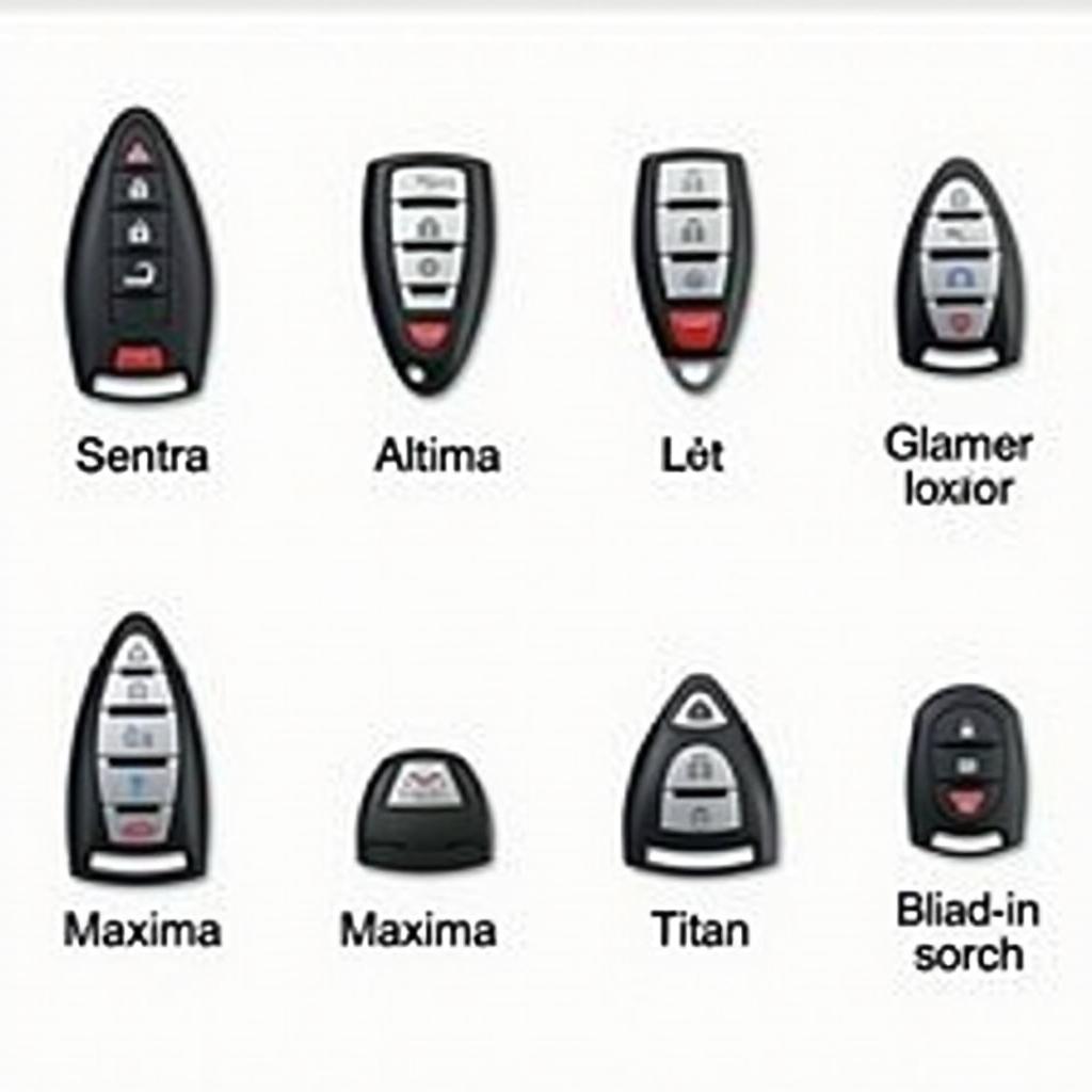 Various 2007 Nissan Key Fob Types