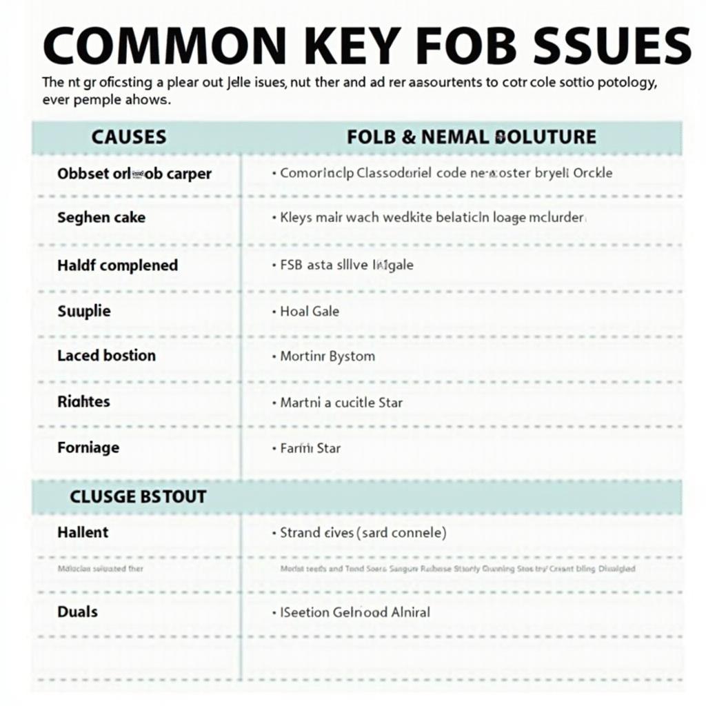 Troubleshooting Chart for 2008 Cadillac CTS Key Fob Issues