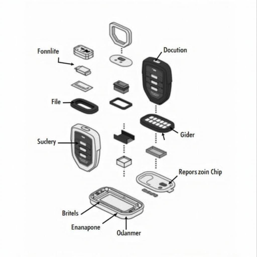 2008 Hyundai Entourage Key Fob Components Exploded View