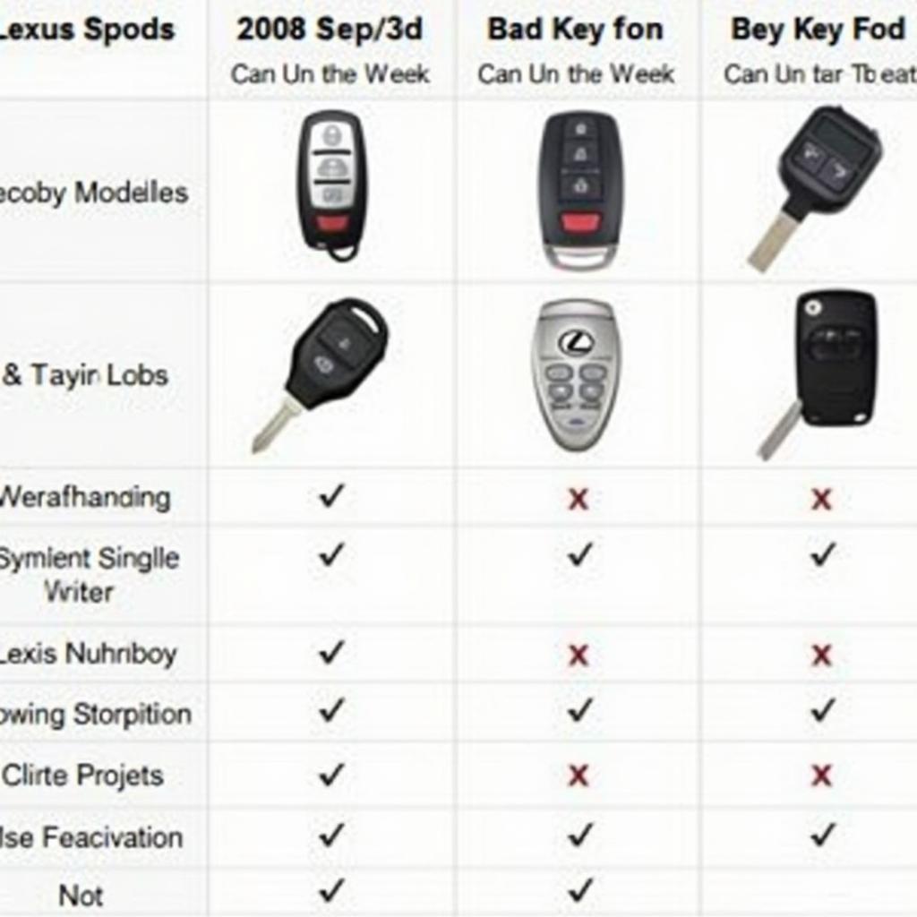 Different 2008 Lexus Key Fob Types and their Compatibility