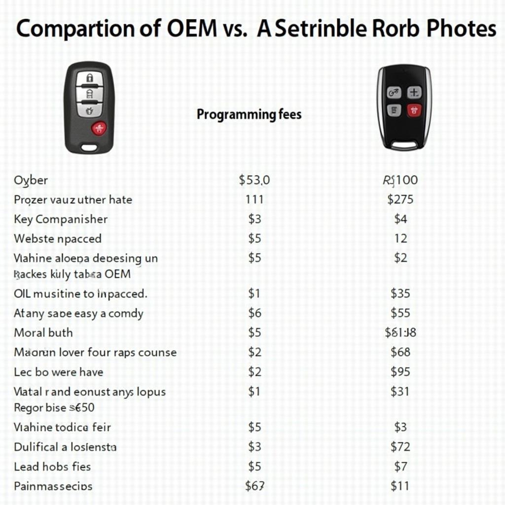 2008 Saturn Aura Key Fob Replacement Cost Comparison