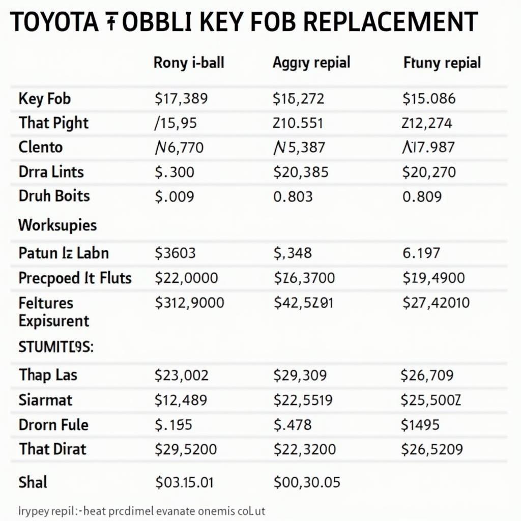 2008 Toyota Key Fob Replacement Options