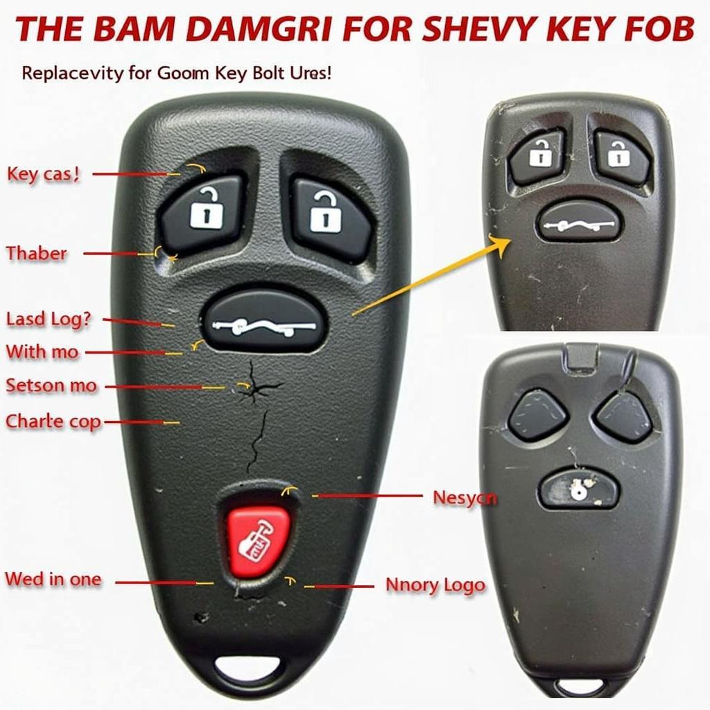 Damaged 2009 Chevy Traverse Key Fob