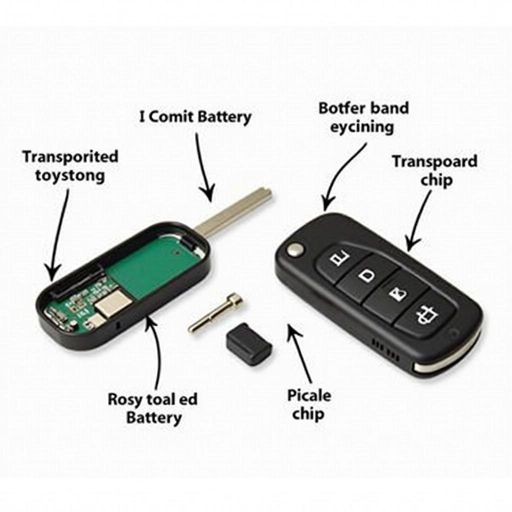 2010 Cadillac SRX Key Fob Components Diagram