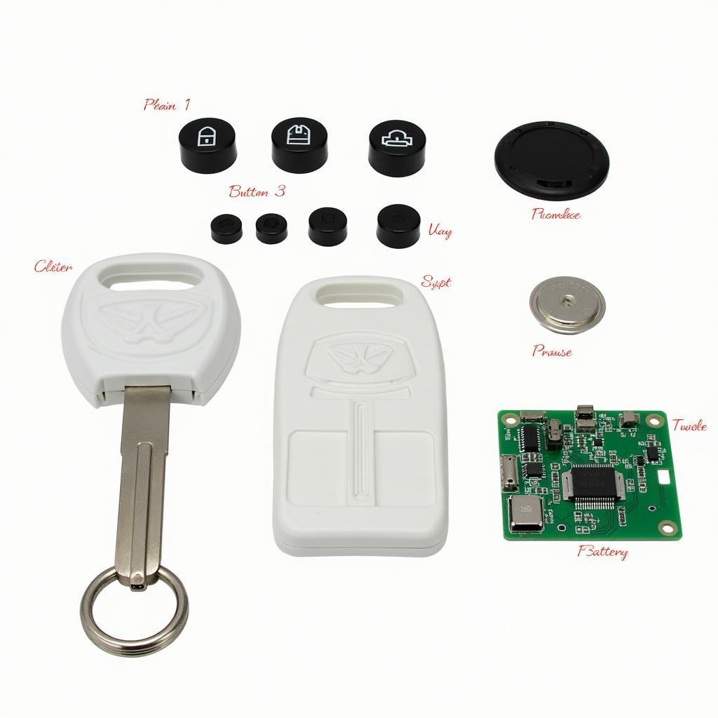 2010 Dodge Challenger Key Fob Components Diagram