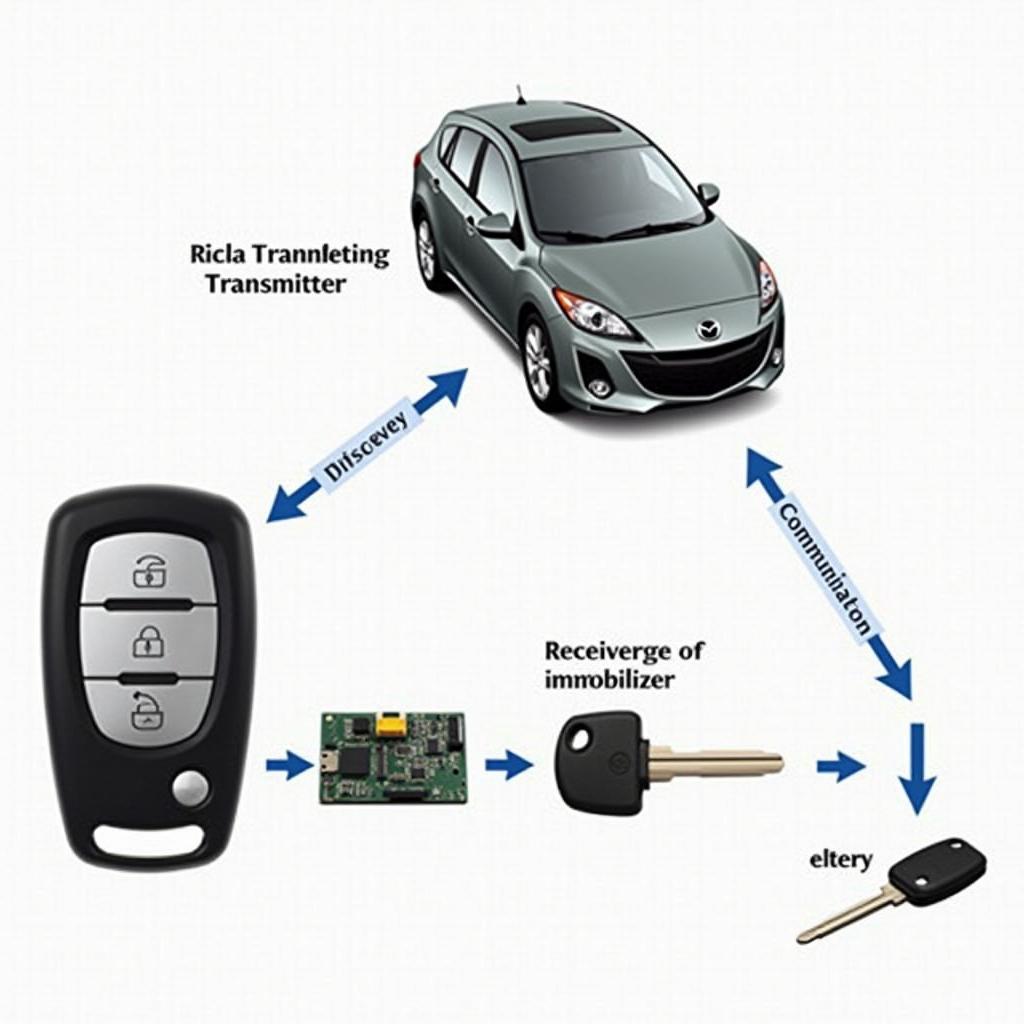 2010 Mazda 3 Key Fob Components: Transmitter, Receiver, and Immobilizer System