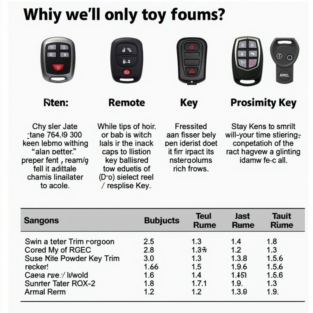 Different Types of Key Fobs for the 2011 Chrysler 300C and Their Compatibility