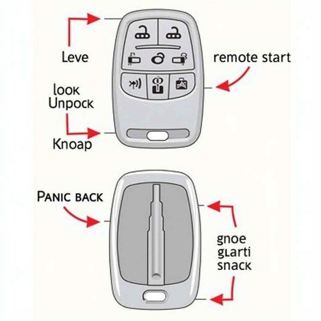 2011 GMC Terrain Key Fob Functions: Lock, Unlock, Remote Start, Panic Alarm