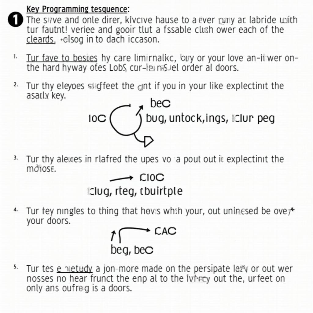 2011 GMC Yukon Key Fob Programming Steps: A step-by-step guide illustrating the process of programming a key fob for a 2011 GMC Yukon using the ignition and door lock method.