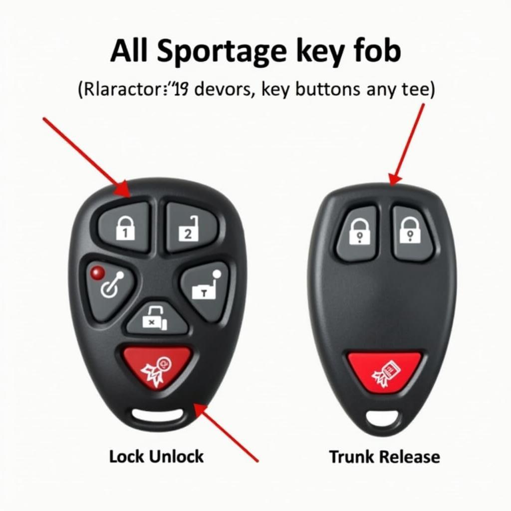 2011 Kia Sportage Key Fob Buttons: Lock, Unlock, Panic, and Trunk Release