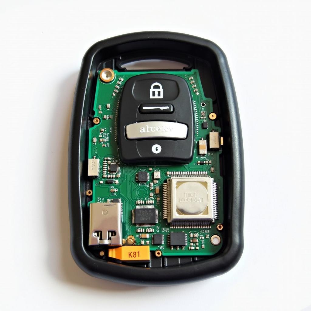 2012 Dodge Charger RT Key Fob Components: Microchip, Circuit Board, Battery, Buttons