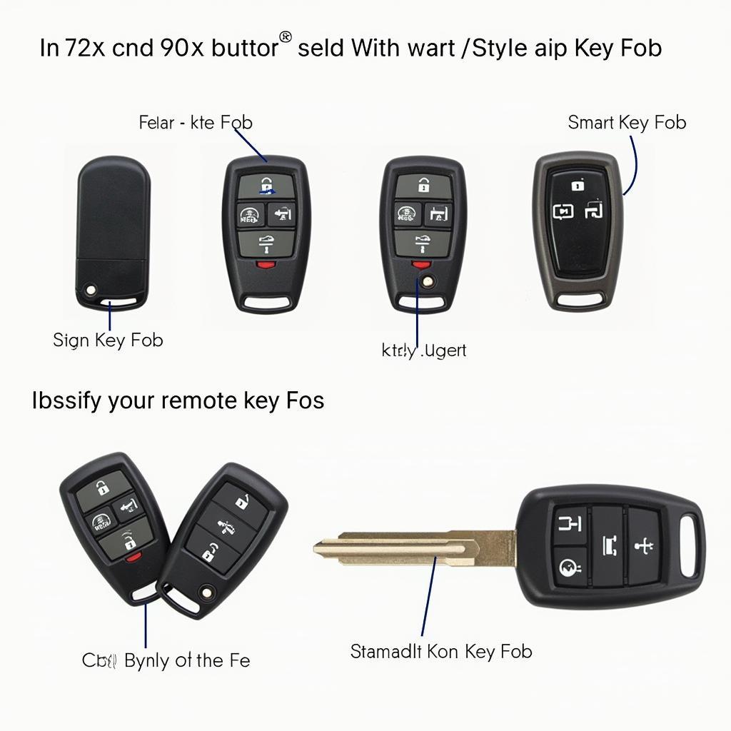 Different 2012 Land Rover key fob types