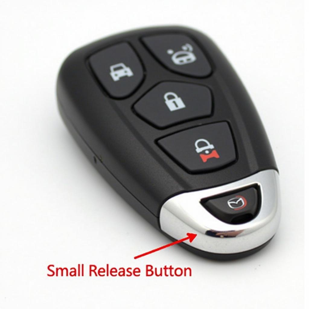 Locating the Release Button on a 2012 Mazda 3 Key Fob