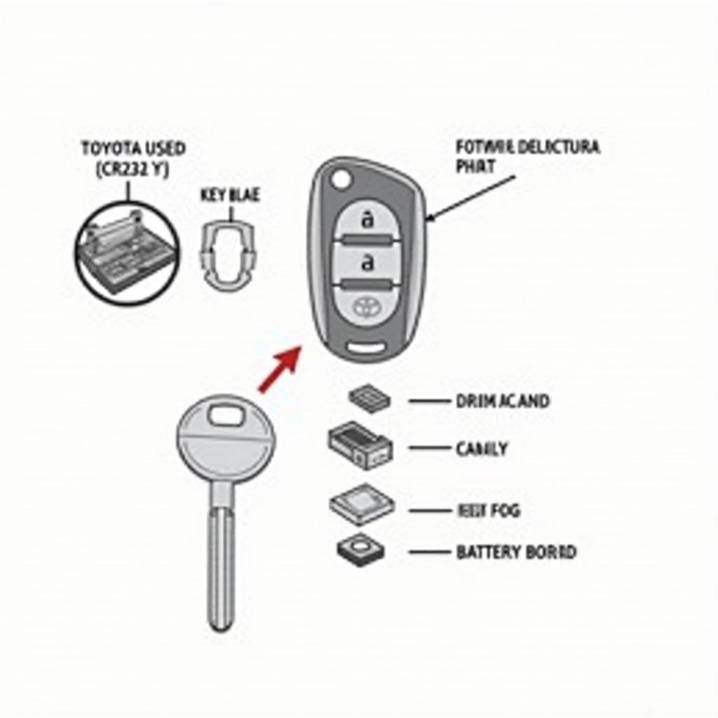 2012 Toyota Camry Key Fob Components Exploded View