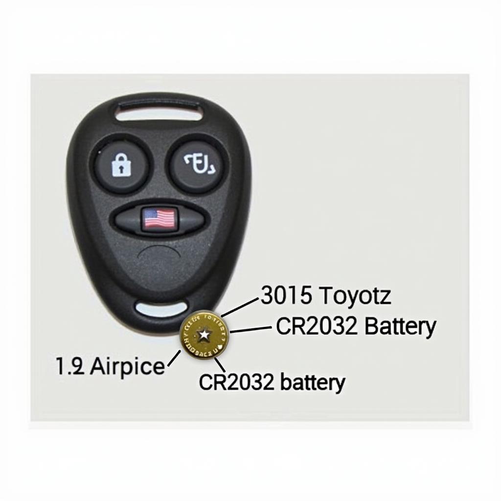 2012 Toyota Prius Key Fob with CR2032 Battery