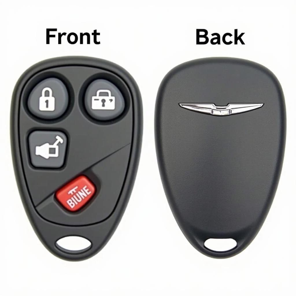 2013 Chrysler 200 Key Fob Front and Back View