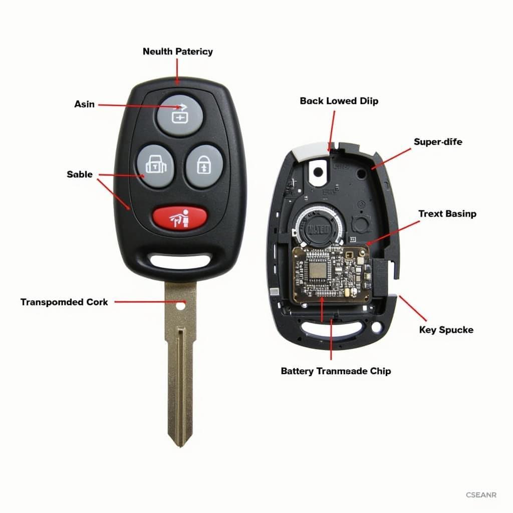 2014 Toyota Camry Key Fob Components Diagram