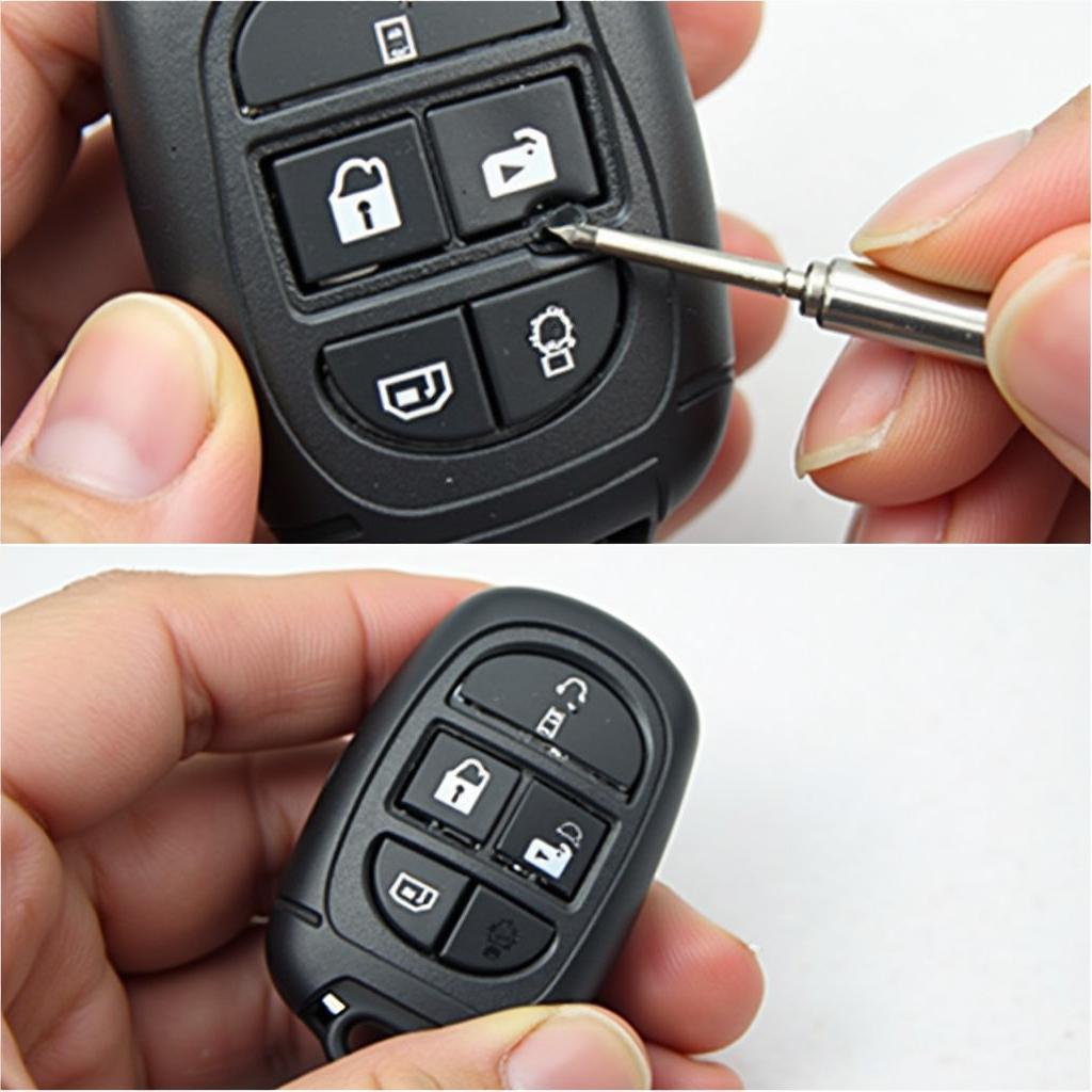 Inspecting a 2015 Hyundai Sonata Key Fob Button for Damage