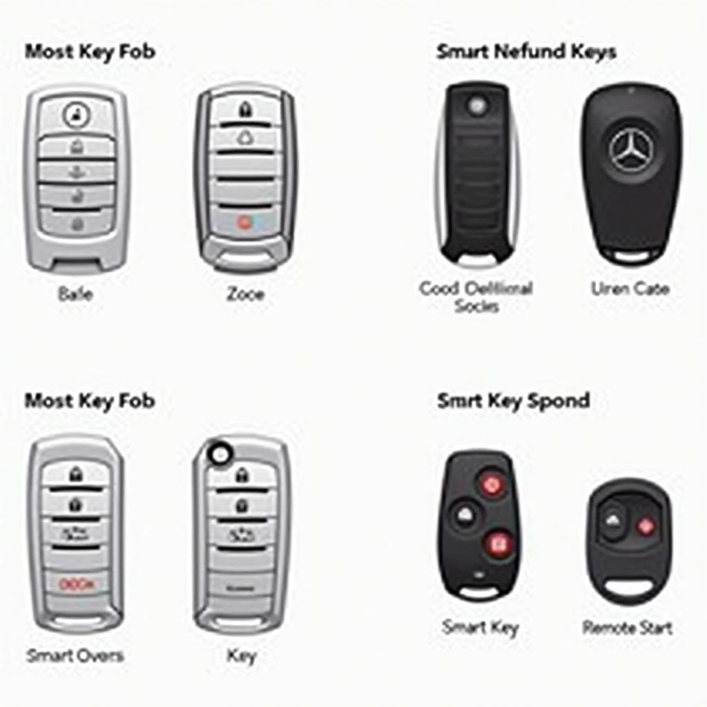 Different types of key fobs available for the 2015 Mercedes Sprinter.