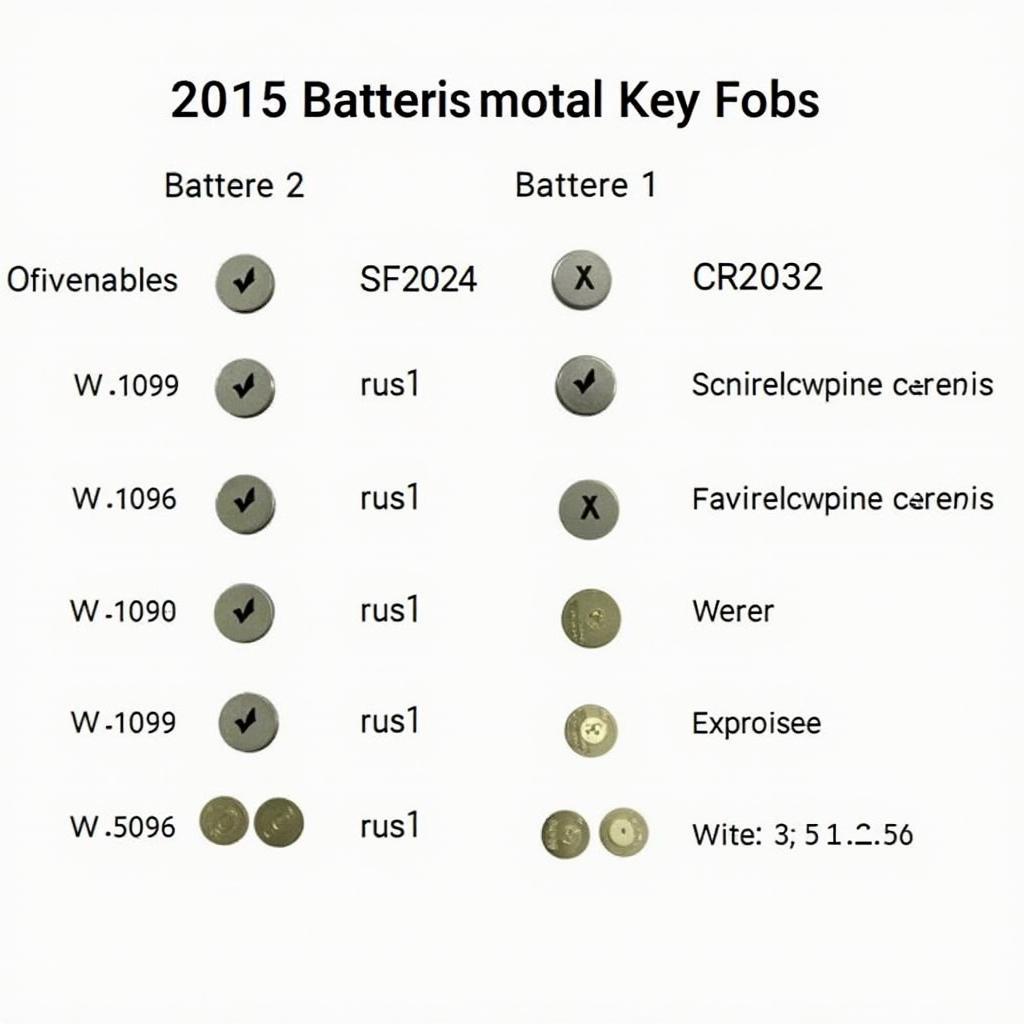 Different 2015 Toyota Key Fob Battery Types