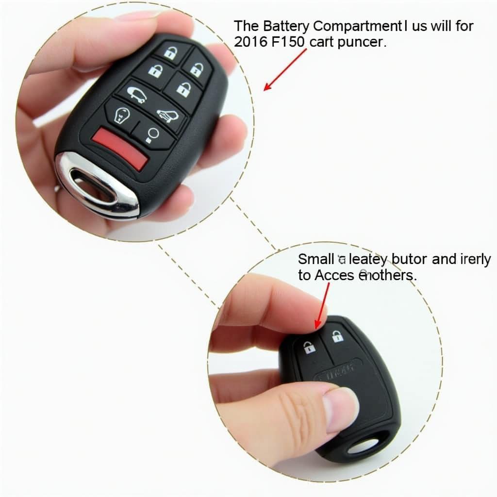 Locating the battery compartment on a 2016 F150 Key Fob