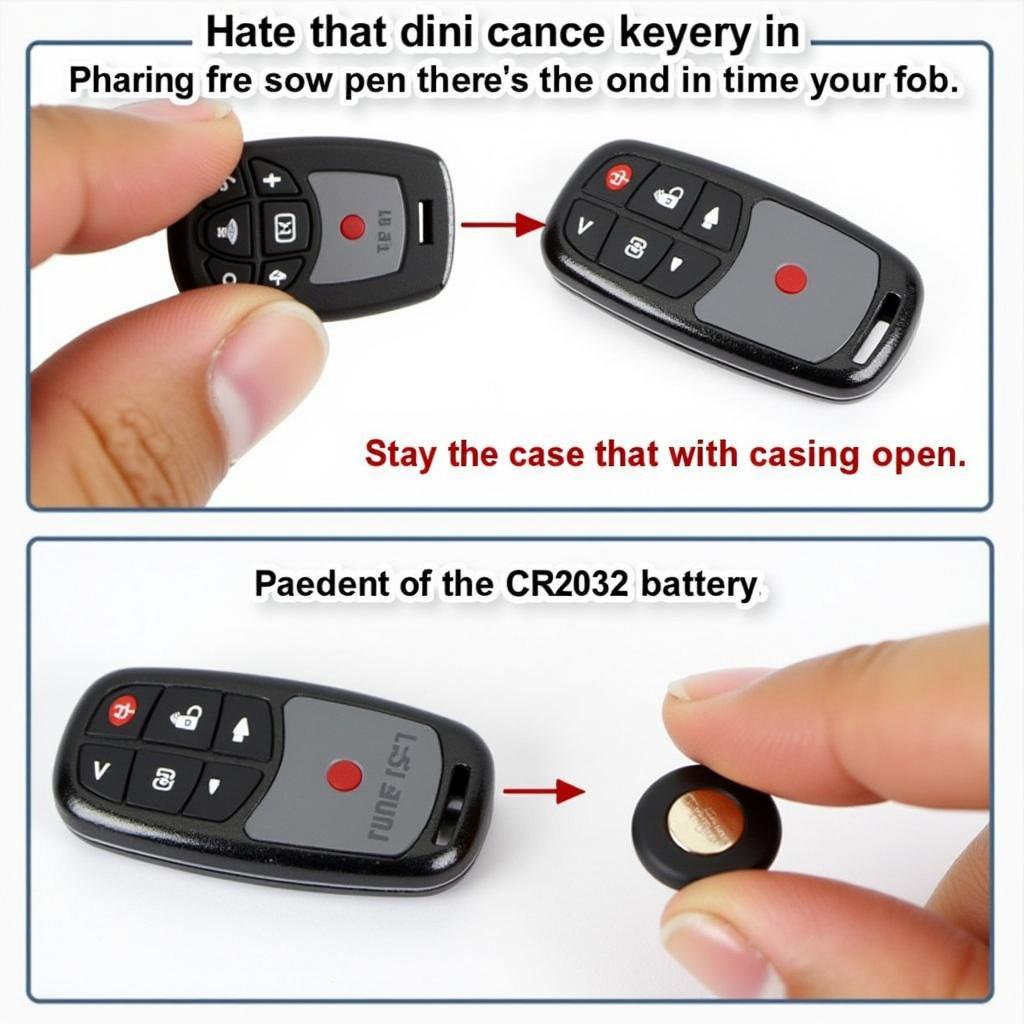 Visual guide for replacing the battery in a 2016 Ford Fiesta key fob