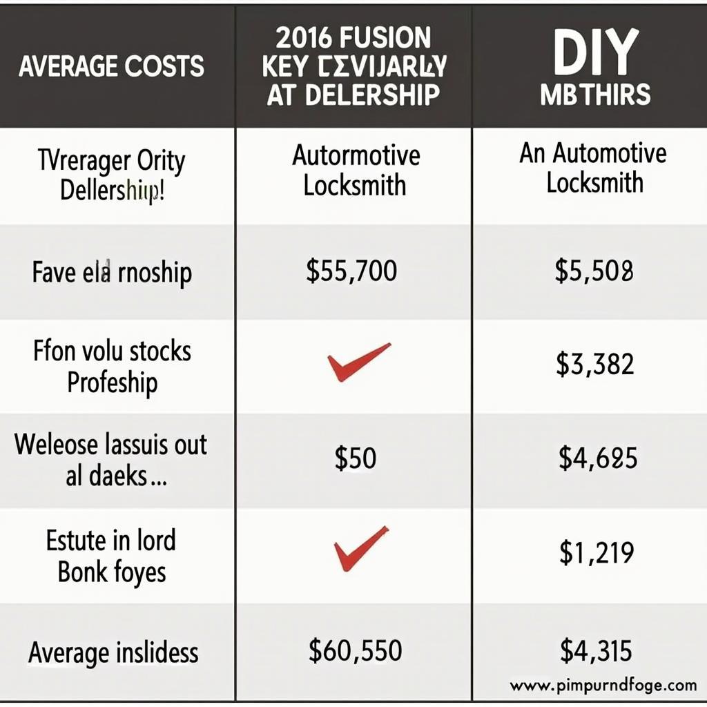 2016 Ford Fusion Key Fob Replacement Cost Comparison