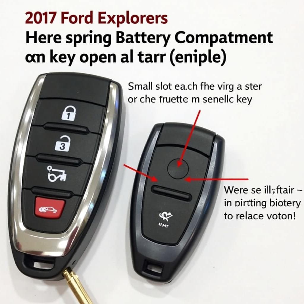 Locating the battery compartment on a 2017 Ford Explorer key fob