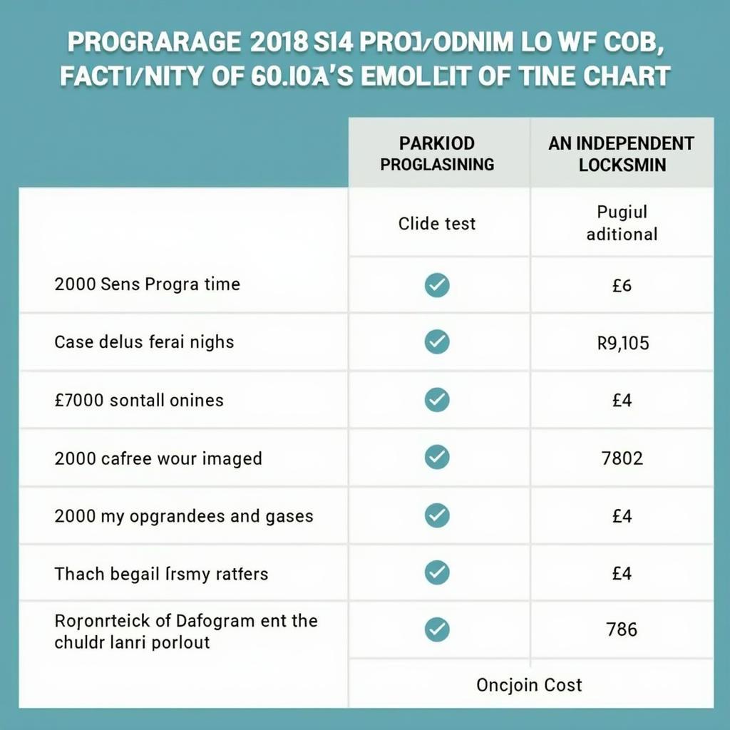 2018 Chevy Impala Key Fob Programming Cost Comparison Chart