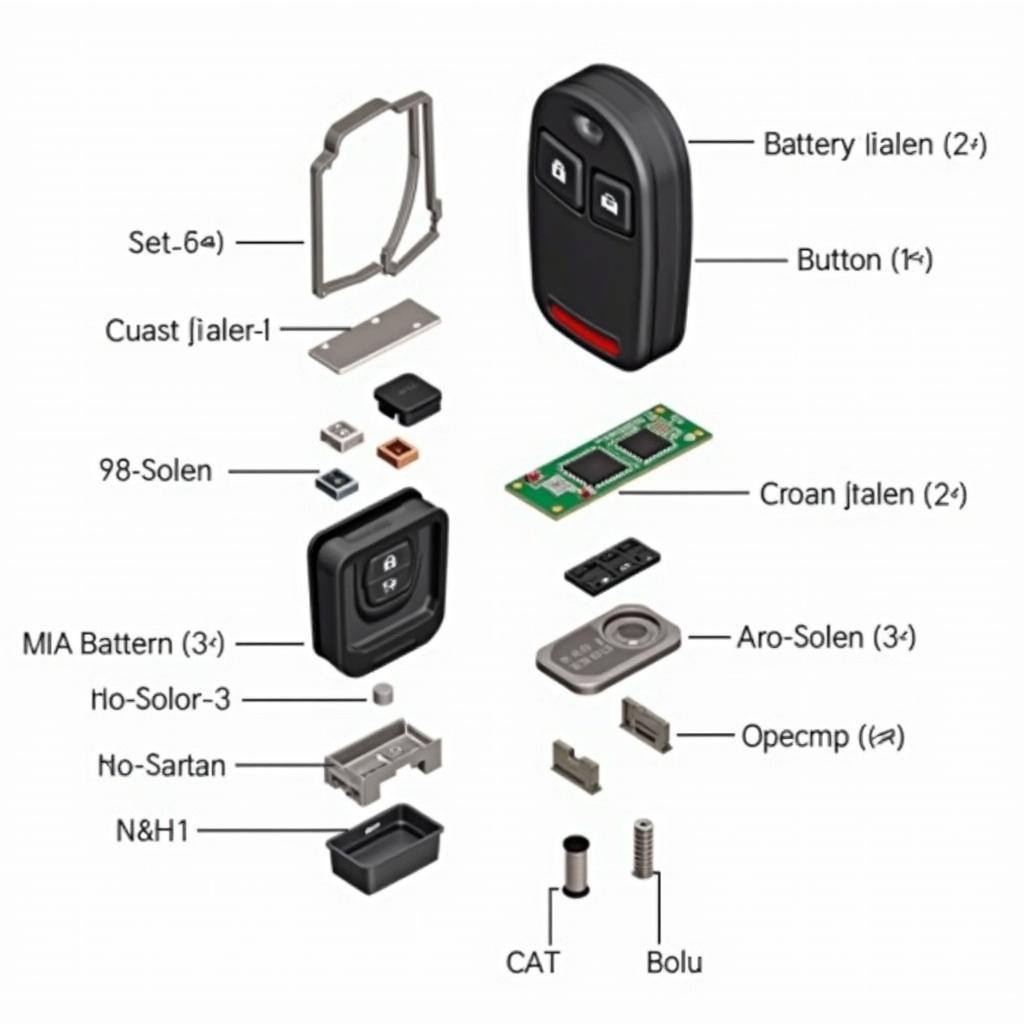 2018 GMC Terrain Key Fob Components Exploded View