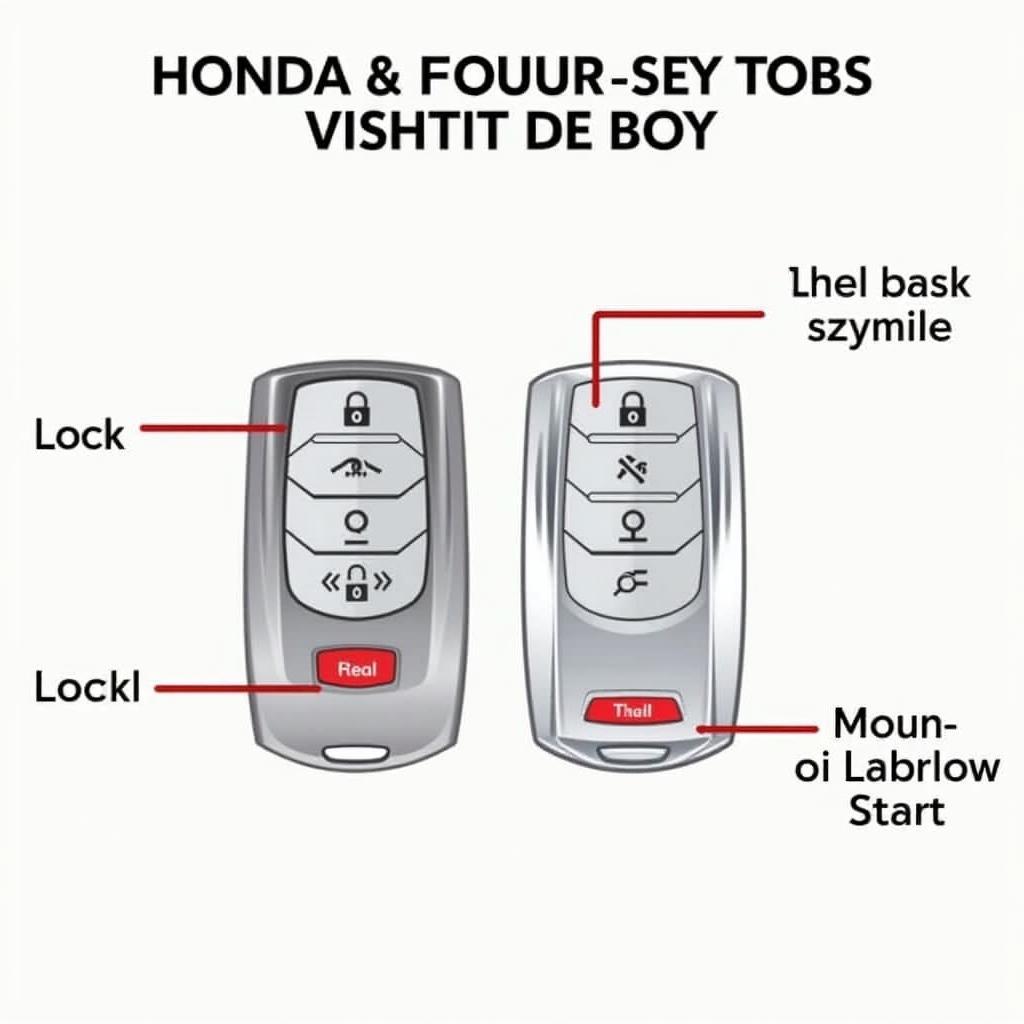 2018 Honda Odyssey Key Fob Functions: Lock, Unlock, Remote Start, Panic Alarm