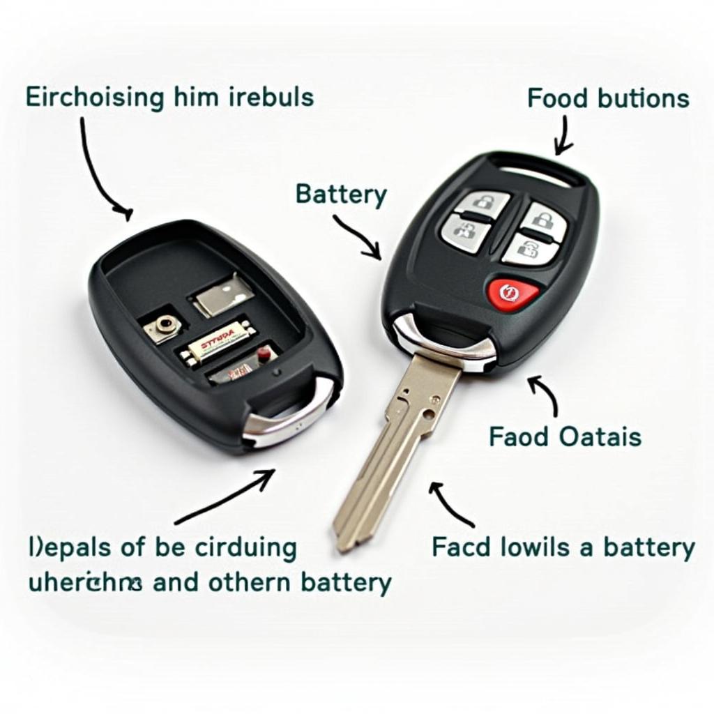 2018 Mazda 3 Hatchback Key Fob Components: Detailed View of Buttons, Battery Compartment, and Internal Circuitry