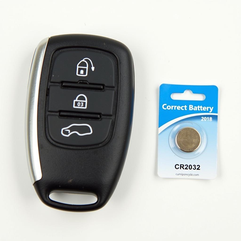 2019 VW Atlas key fob with a CR2032 battery