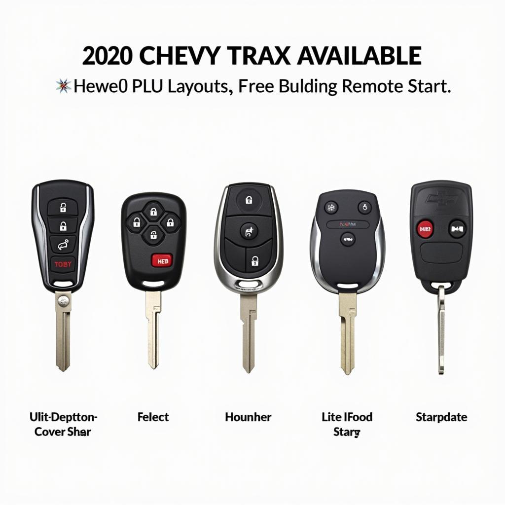 Different types of 2020 Chevy Trax key fobs