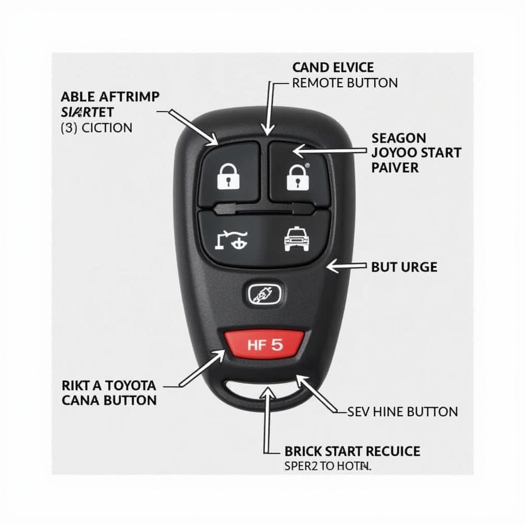 2023 Toyota Tacoma Key Fob Remote Start Button