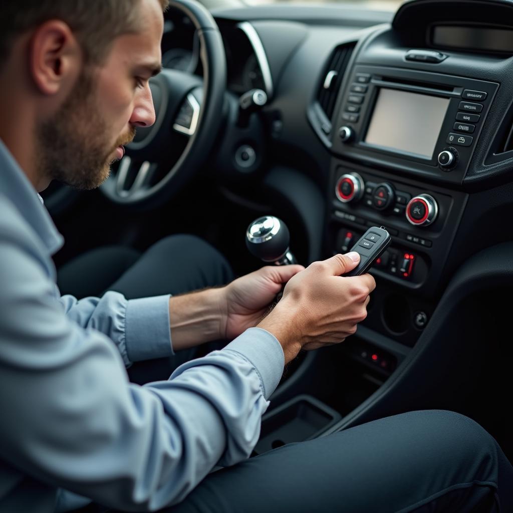 Automotive Locksmith Programming a Key Fob