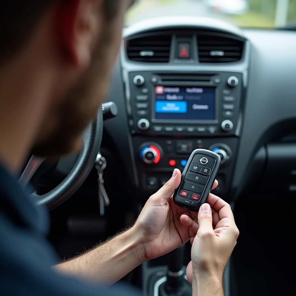 Automotive Locksmith Programming a Key Fob