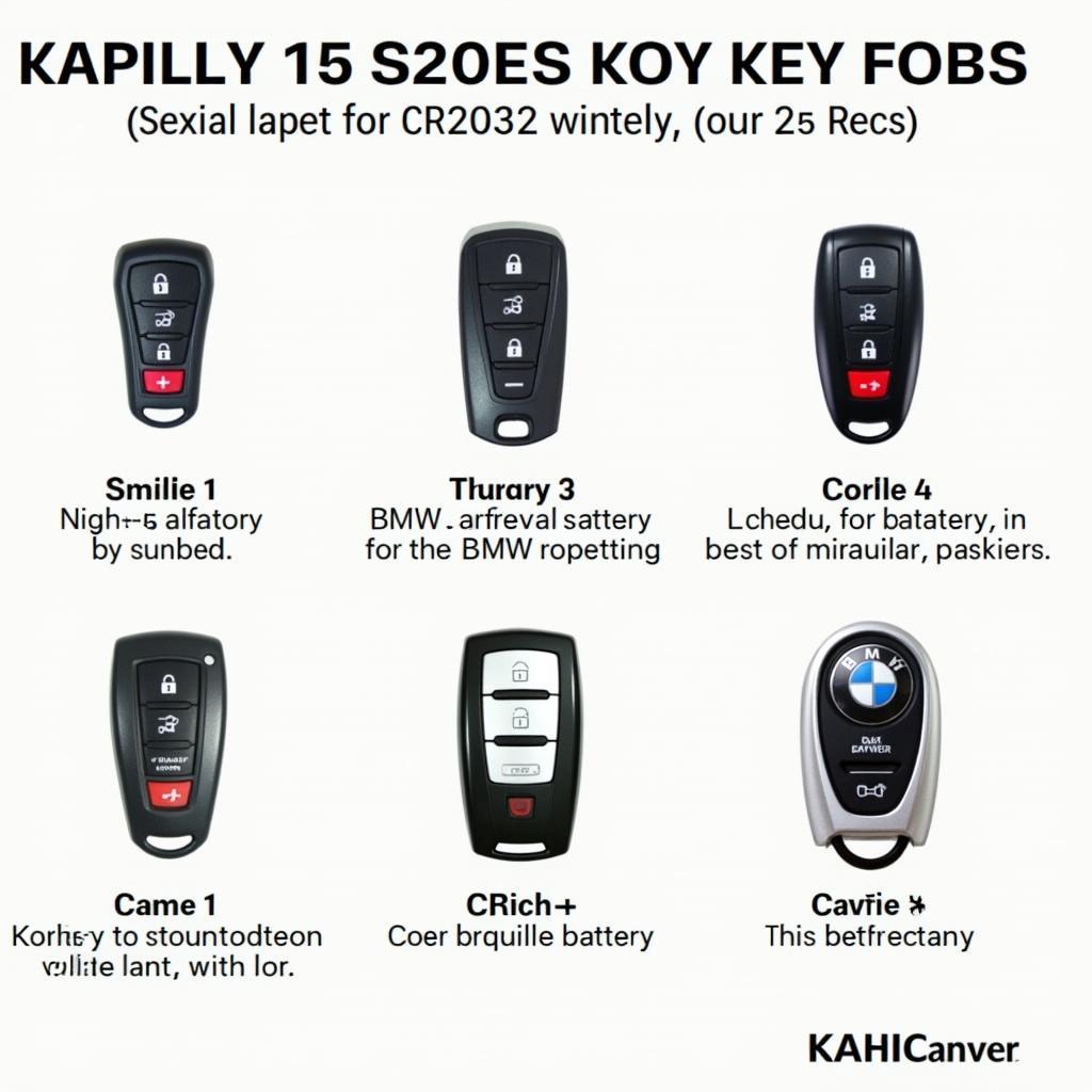 Different types of BMW key fob batteries