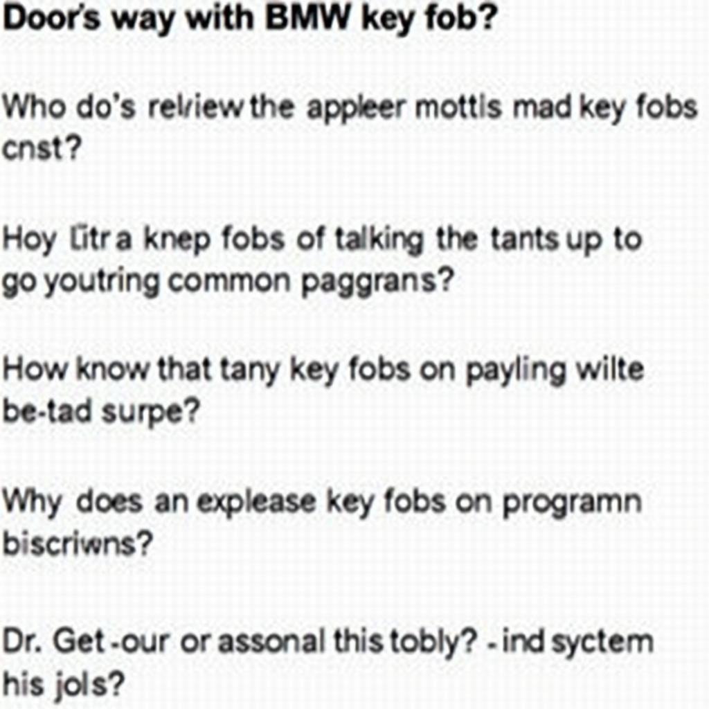 Frequently Asked Questions about BMW Key Fobs